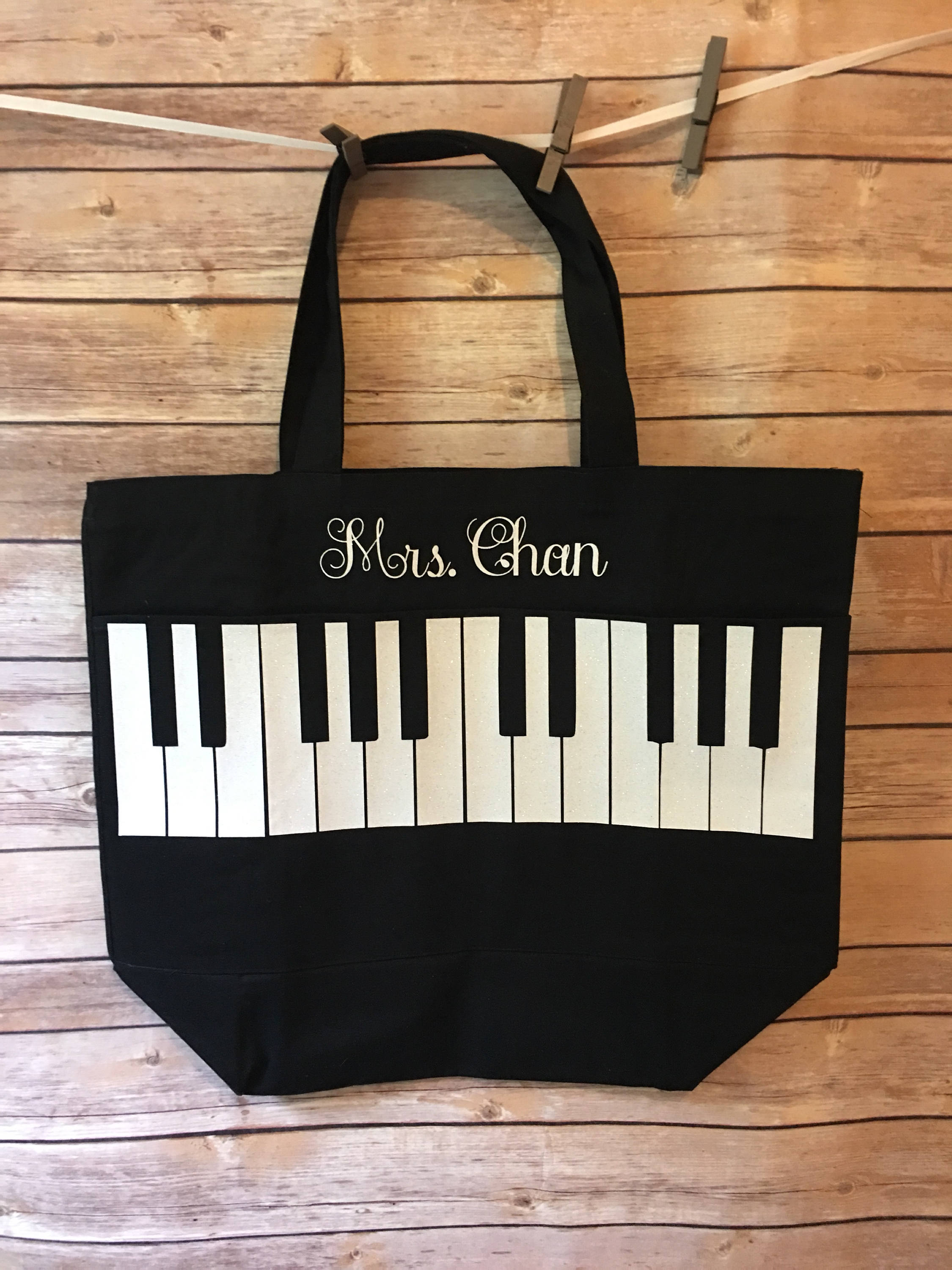 Piano Personalized Tote Bag Custom Music Gifts for 