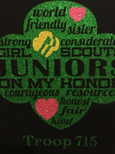 Load image into Gallery viewer, Personalized With Troop Number Girl Scout  JUNIOR Shirt adult or child
