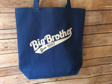 Load image into Gallery viewer, Big brother tote bag personalized with year
