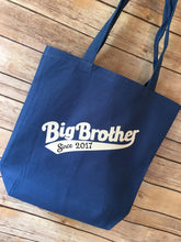 Load image into Gallery viewer, Big brother tote bag personalized with year
