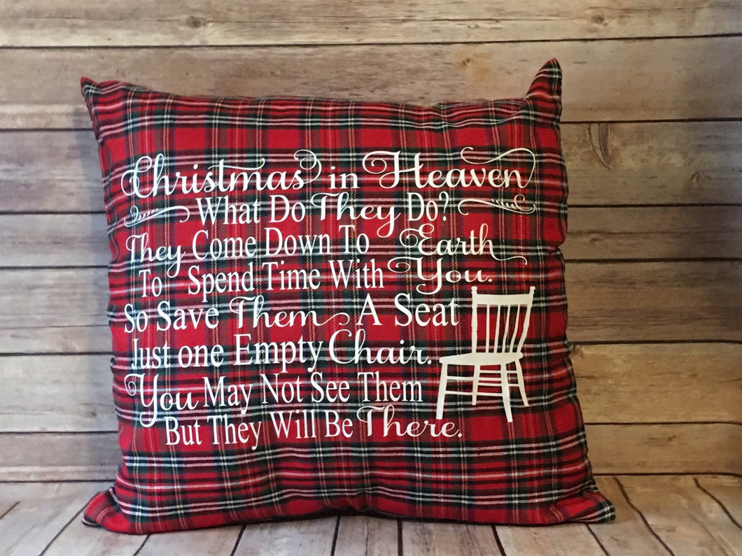 Christmas In Heaven Christmas plaid  Memorial Gift