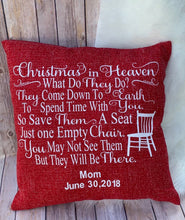 Load image into Gallery viewer, Christmas In heaven Pillow Memorial Gift
