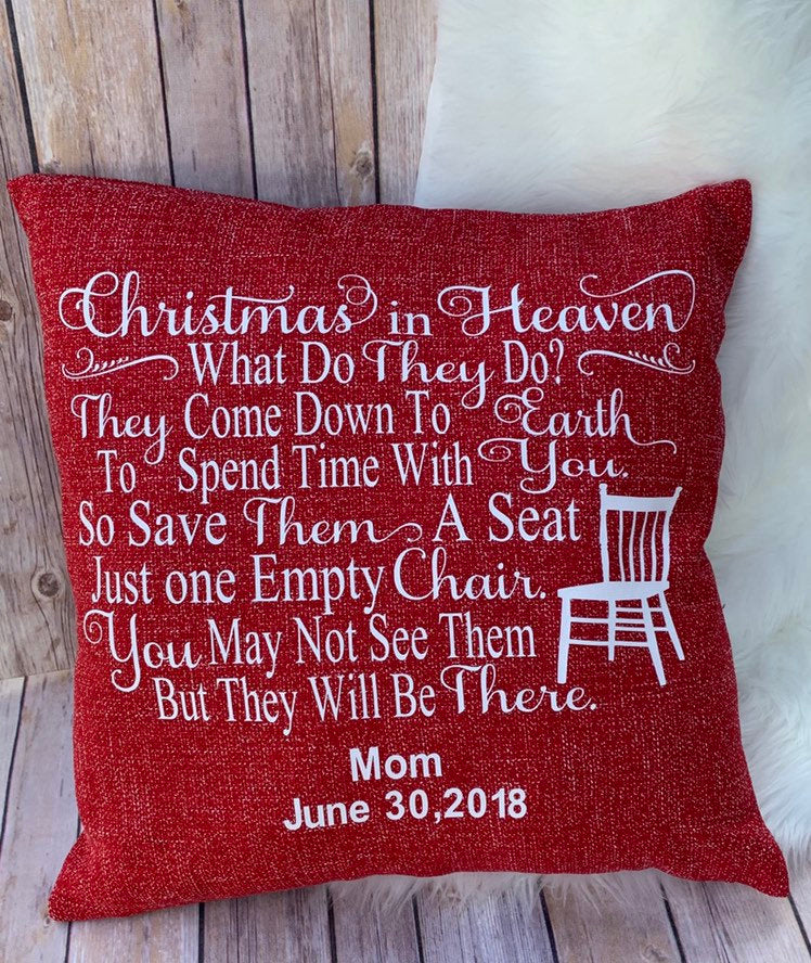 Christmas In heaven Pillow Memorial Gift