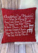 Load image into Gallery viewer, Christmas In heaven Pillow Memorial Gift
