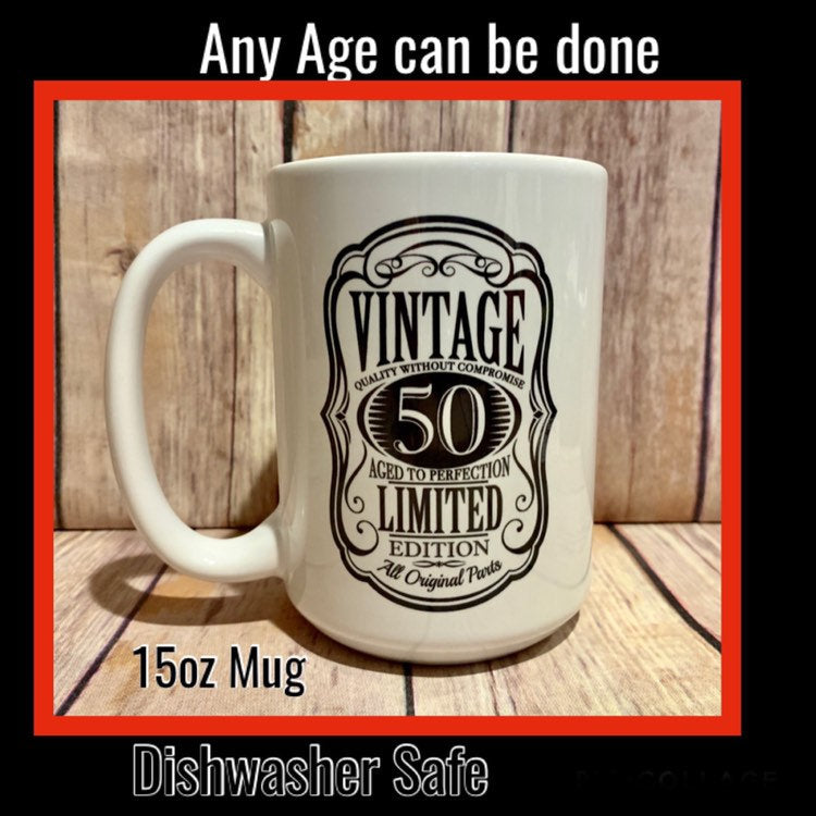 30th/40th/50th/60th/70th Birthday Gift Vintage 50th birthday Mug (YOU PICK)