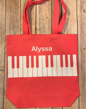 Load image into Gallery viewer, Hot Pink Personalized Piano Tote Bag
