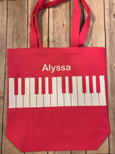 Load image into Gallery viewer, Hot Pink Personalized Piano Tote Bag
