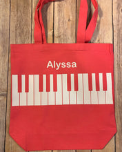 Load image into Gallery viewer, Hot Pink Personalized Piano Tote Bag
