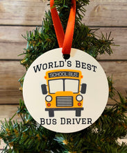 Load image into Gallery viewer, Bus driver gift Ornament, Worlds best bus driver
