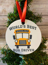 Load image into Gallery viewer, Bus driver gift Ornament, Worlds best bus driver
