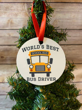 Load image into Gallery viewer, Bus driver gift Ornament, Worlds best bus driver
