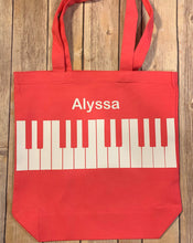 Load image into Gallery viewer, Hot Pink Personalized Piano Tote Bag
