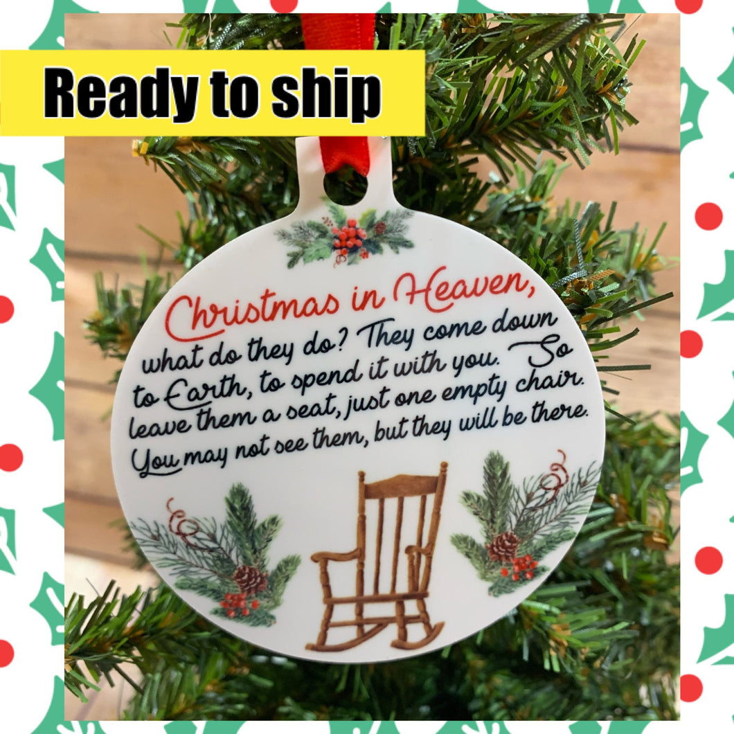 Ornament Christmas In Heaven Memorial Gift Ready to ship