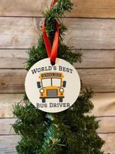 Load image into Gallery viewer, Bus driver gift Ornament, Worlds best bus driver
