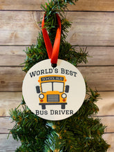 Load image into Gallery viewer, Bus driver gift Ornament, Worlds best bus driver
