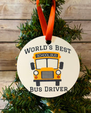 Load image into Gallery viewer, Bus driver gift Ornament, Worlds best bus driver
