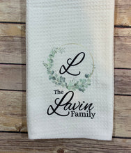 Load image into Gallery viewer, Personalized FAMILY Initial Dish Towel Gift
