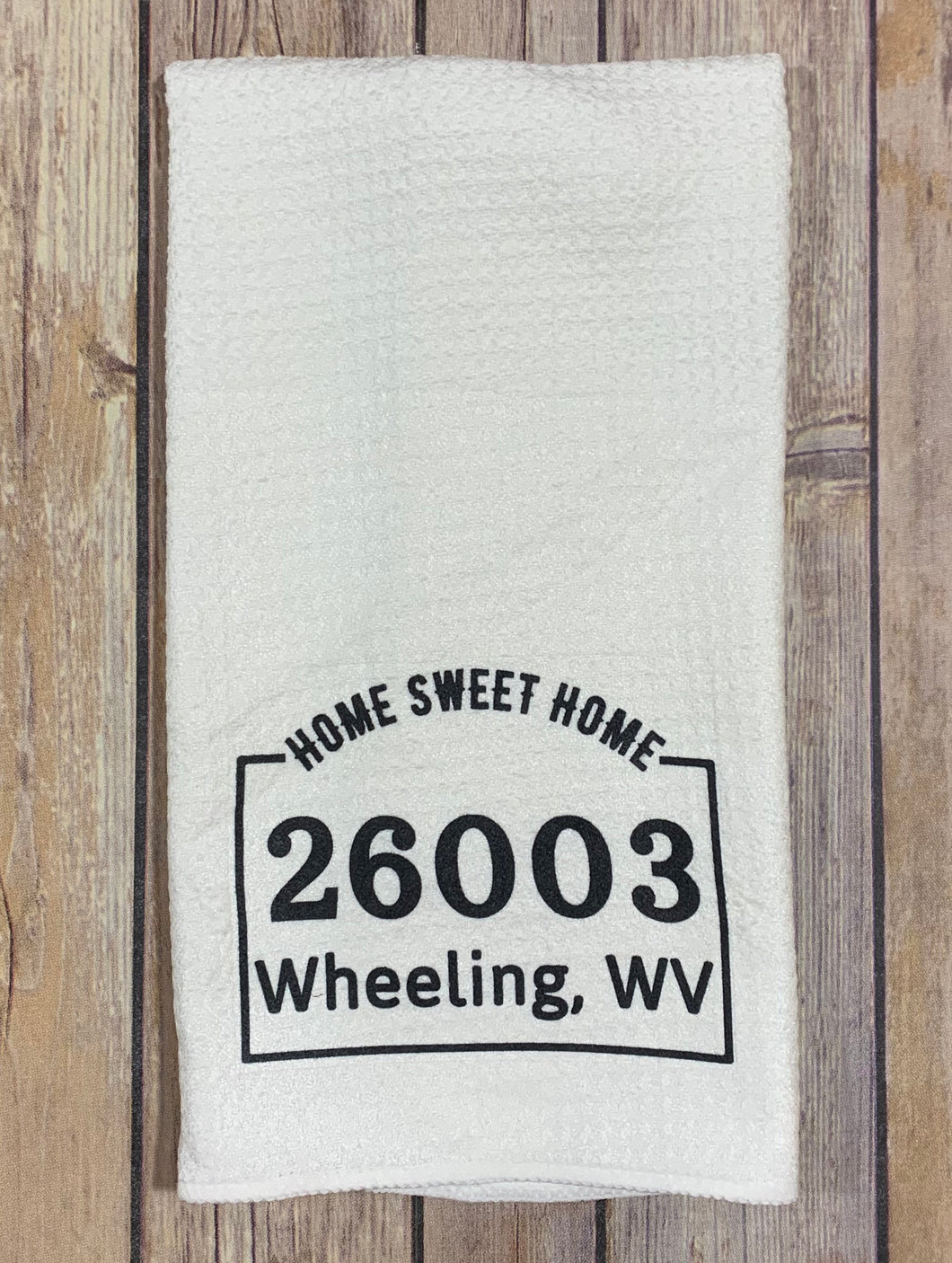 Home Sweet Home, Zip Code, Home Town,State,Personalized Dish Towel Gift