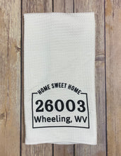 Load image into Gallery viewer, Home Sweet Home, Zip Code, Home Town,State,Personalized Dish Towel Gift
