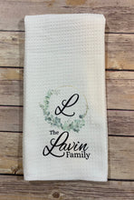 Load image into Gallery viewer, Personalized FAMILY Initial Dish Towel Gift
