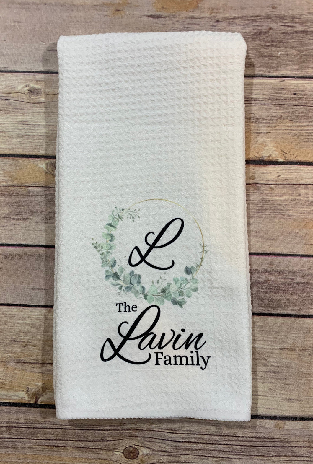 Personalized FAMILY Initial Dish Towel Gift