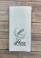 Load image into Gallery viewer, Personalized FAMILY Initial Dish Towel Gift
