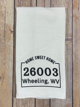 Load image into Gallery viewer, Home Sweet Home, Zip Code, Home Town,State,Personalized Dish Towel Gift
