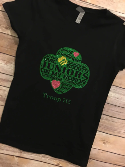 Personalized With Troop Number Girl Scout  JUNIOR Shirt adult or child